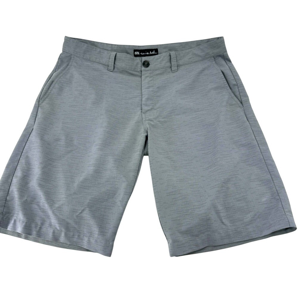 TravisMathew Beck Mens Grey Heathered Golf Shorts Size 34/35W Active‎ Casual